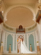 bride and groom in the palace