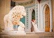 bride and groom in the palace