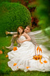 bride and groom in the palace