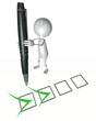3d small people marking ticks in the checklist 3d small people marking ticks in the checklist
