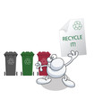 Man holding recycling message Man holding recycling message