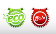 Set of sale and ecology badge.