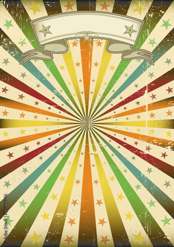 Vektor: Multicolor Sunbeans grunge poster Multicolor Sunbeans grunge poster