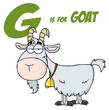 Happy Goat Cartoon Character Letter G