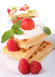 gaufre, chantilly et fraise gaufre, chantilly et fraise