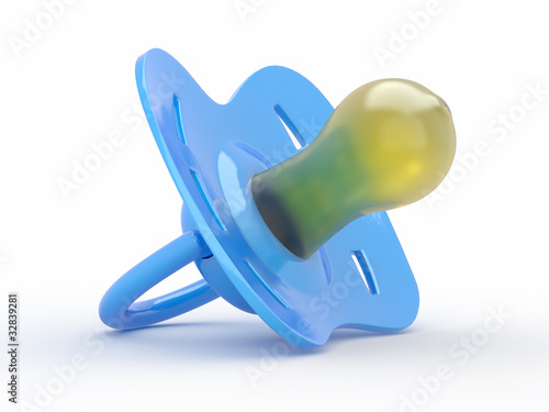 Illustration: Baby's dummy on white isolated background. 3d Baby's dummy on white isolated background. 3d