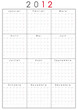Calendrier 2012 français, jours fériés et cases vides