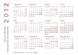 Calendrier 2012, jours fériés et vacances, français