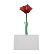 Flower, vase and card Flower, vase and card