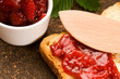 Wild strawberry jam with toast