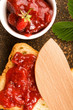 Wild strawberry jam with toast