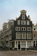 Old building with parked bicycles,Amsterdam street,Netherlands