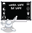 Vektor: Construction health and safety message on blackboard Construction health and safety message on blackboard