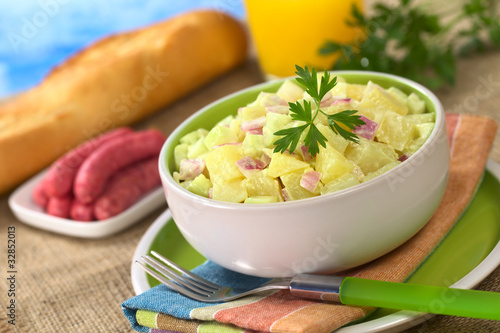Photo: Potato salad seasoned with a mayonnaise dressing Potato salad seasoned with a mayonnaise dressing