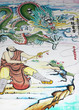 Chinese art painting on wall of shrine Chinese art painting on wall of shrine