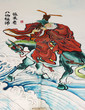 Chinese art painting on wall of shrine Chinese art painting on wall of shrine