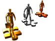 Man walk on puzzle Man walk on puzzle