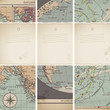 set of 3 banners based on antique maps