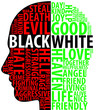 colored good and evil head