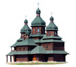 wooden church isolated on white