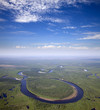 River which doing loops in the forest