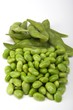Edamame soy beans in a pile