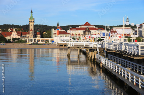 Photo: Morning in the holiday resort of Sopot, Poland. Morning in the holiday resort of Sopot, Poland.
