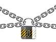 vector illustration of metal chain and padlock