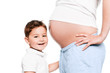 Foto: Schwangere Frau mit Sohn Schwangere Frau mit Sohn