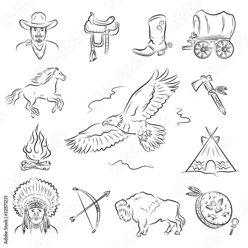 Vector: Western Icons Set Western Icons Set