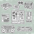 Vektor: Retro musical equipment Retro musical equipment