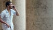 man talking on cellphone