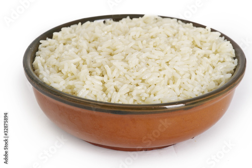 Photo: White steamed rice in round bowl White steamed rice in round bowl