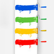 Four colors roller brushes. Vector. Four colors roller brushes. Vector.