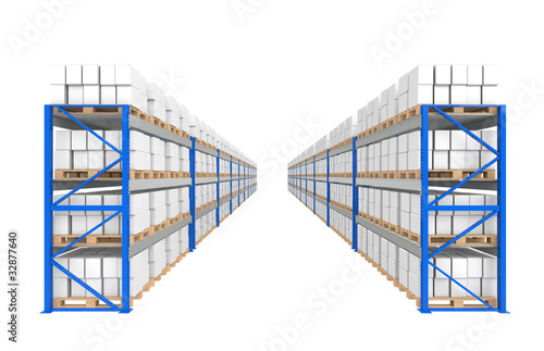 Photo: Warehouse Shelves. Part of a Blue Warehouse series. Warehouse Shelves. Part of a Blue Warehouse series.