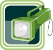 electric pocket flash light with green handle