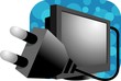 Illustration of computer with plug
