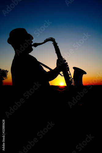 Photo: Saxophonist at sunset 2 Saxophonist at sunset 2