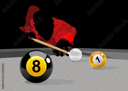 Vector: Illustration of a man playing pool Illustration of a man playing pool