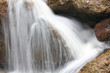 waterfall among rocks close-up