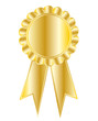 Golden award ribbon