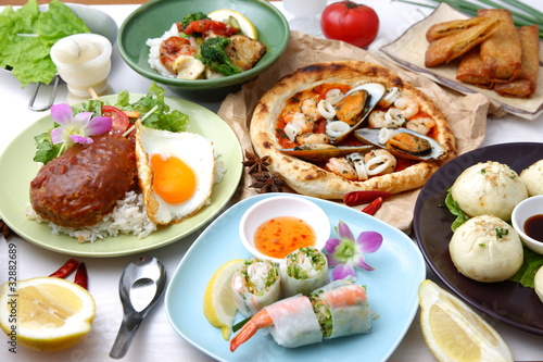 Photo: Various dishes of the world Various dishes of the world