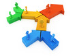 Progress chain from colorful arrows. 3d concept illustration Progress chain from colorful arrows. 3d concept illustration