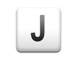 Boton cuadrado blanco letra J Boton cuadrado blanco letra J