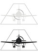 Military plane of World War II (or sports monoplane) on airport Military plane of World War II (or sports monoplane) on airport