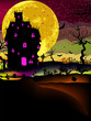 Haunted house halloween background. EPS 8