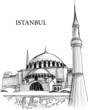 Istanbul St. Sophia cathedral sketch Istanbul St. Sophia cathedral sketch