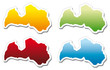 stickers in form of Latvia