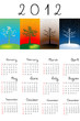 2012 Calendar with the seasons