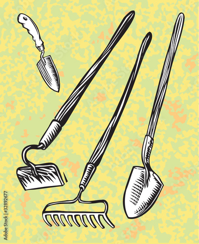 garden tools vector. garden tools